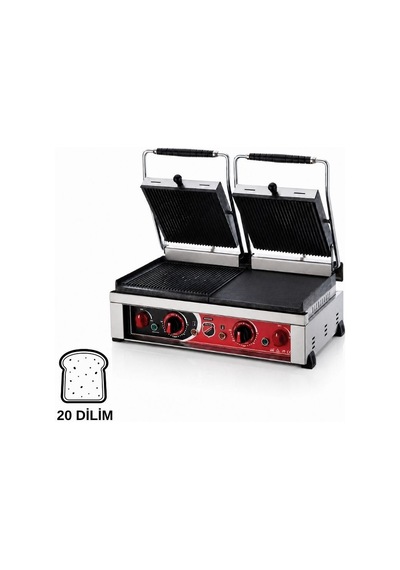 Silverinox Elektrikli Style 20 Dilim Çift Kapak Hamburger Tost Makinesi