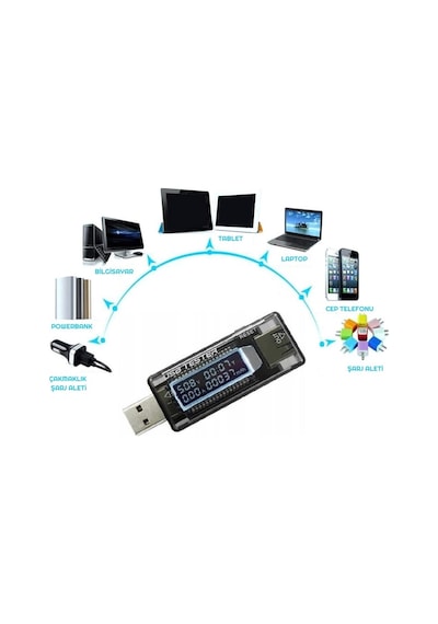 USB Voltmetre - Ampermetre OLED Ekran Şarj Kapasite Test Cihazı