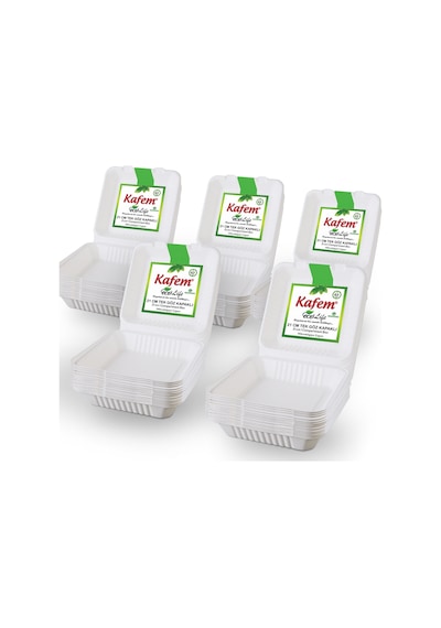 Kafem Ekolojik TekGöz Kapaklı Karton Tabak 25 li X 5 Paket