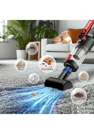 Kobb Kbv20 12volt/ Li-ion Şarjlı Kömürsüz Motor Hibrit Araç Süpü