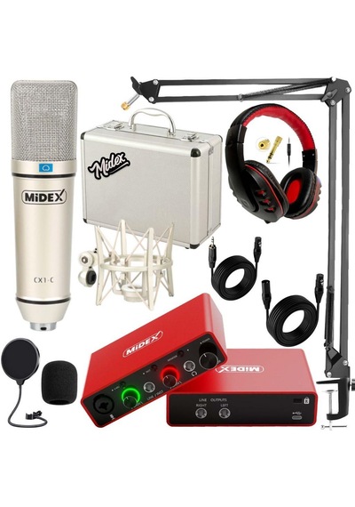 Midex Central-rd Pack-3 Stüdyo Kayıt Ekipmanları Glx-700rd Ses Kartı Cx1 Stüdyo Mikrofon Midex Central-rd Pack-3 Stüdyo Kayıt Ekipmanları Glx-700rd Ses Kartı Cx1 Stüdyo Mikrofon
