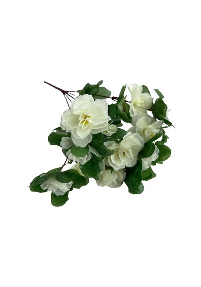 Yapay Çiçek Beyaz Açelya Demeti 7 Dallı 33x20Cm