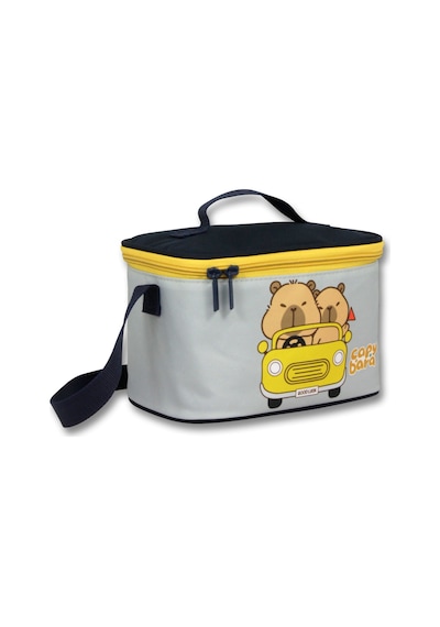 Capybara Unisex Isı Yalıtımlı Capybara Seyahatte Sarı - Siyah Okul Beslenme Çantası - 6219