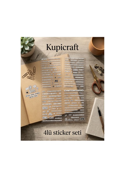 4 Sayfa Sticker Seti İngilizce Kelime-cümle Beyaz Font- Ajanda - Scrapbook - Journal - Planner - 927009021 Diğer