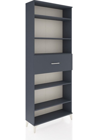 Arges Dolap 5 Raflı Tek Çekmeceli 88x30x221 Antrasit-antrasit Antrasit