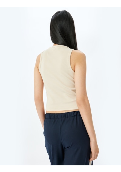 Koton Bisiklet Yaka Kolsuz Slim Fit Basic Atlet Bej 5sal30043ık Ekru Koton Bisiklet Yaka Kolsuz Slim Fit Basic Atlet Bej 5sal30043ık Ekru