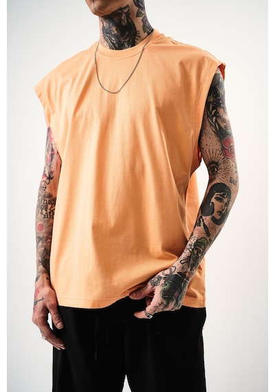 Respire Erkek Basic Tank Top Atlet Şeftali