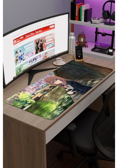 Koe No Katachi Kaymaz Dikişli Kauçuk Oyuncu Mousepad V4 - 90x40 Xxl Gaming Mouse Pad Fare Altlığı