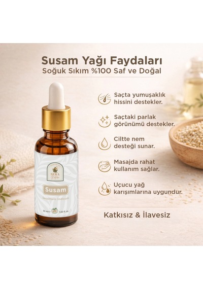 Susam Yağı 50 Ml %100 Doğal Saç Bakımı & Parlak Görünüm