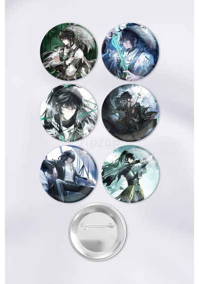 Qiuyuan Wuthering Waves Gacha Çanta Süsü Rozet İğneli Buton Rozet Seti 6 Adet Altılı