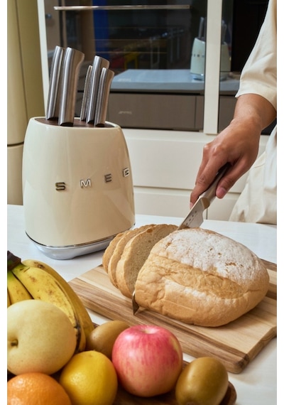 Smeg 50's Style Kbsf02 Krem Standlı Bıçak Seti Krem