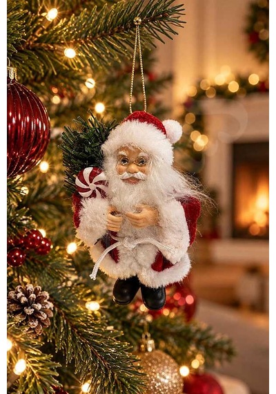 Yılbaşı Ağacı Süsü Kırmızı Noel Baba 13 Cm Diğer
