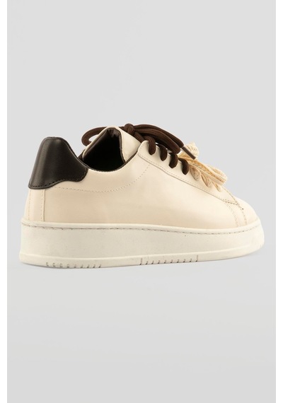 Mubiano Kadın Sneaker Kalın Taban Çift Bağcıklı Günlük Spor Ayakkabı Elvora Bej Bej