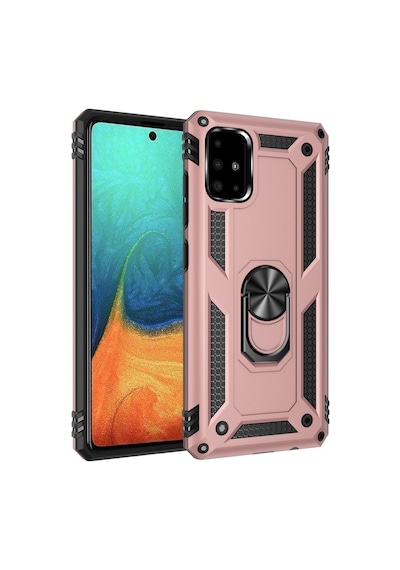 Galaxy  Uyumlu  A71 Kılıf Sofya Yüzüklü Silikon Kapak - Rose