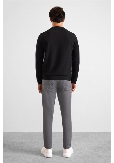 Süvari Siyah Regular Melanjlı Baskısız Waffle Bisiklet Yaka Cepsiz Düz Sweatshirt Sw2013700027-s09 Süvari Siyah Regular Melanjlı Baskısız Waffle Bisiklet Yaka Cepsiz Düz Sweatshirt Sw2013700027-s09