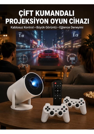 Northcity Kablosuz Mini Projeksiyon Cihazı Oyun Ve Film İçin Taşınabilir Ev Sineması Yeni Nesil