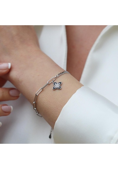 Van Cleef Trend Taşlı Gümüş Bileklik