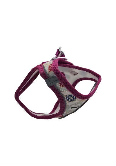Ewox Air Mesh Karo Desenli Göğüs Tasması 3xs Pembe