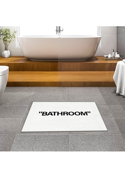 Evaşk Banyo Paspası İpeksi Kadifemsi Halı Yüzey Kaymaz Taban 40x60 BM01840B Beyaz