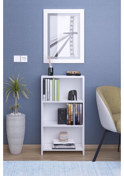 Abete - 3 Raflı Kitaplık/beyaz Çok Renkli