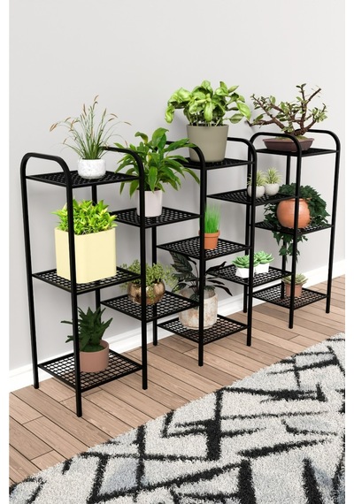 Metal Çiçeklik Ve Saksı Standı 13 Raflı Bitki Rafı, Bahçe Ve Balkon İçin Modern Saksılık Dolap 13 Raflı