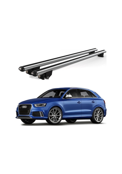 Kanca Audi Q3 2011-2018 Uyumlu Gri Kilitli Ara Atkı 120cm Port Bagaj Tavan Barı