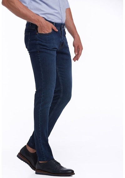 Hatemoğlu Lacivert Slim Fit Düşük Bel Düz Paça Basic Kot Pantolon Lacivert