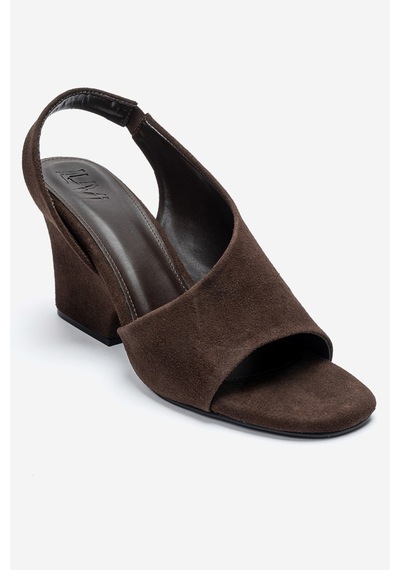 Luvishoes Zyra Kahverengi Süet Kadın Dolgu Topuklu Ayakkabı