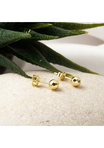 Bilezikci Minimal 14 Ayar Altın Top Küpe 5 mm