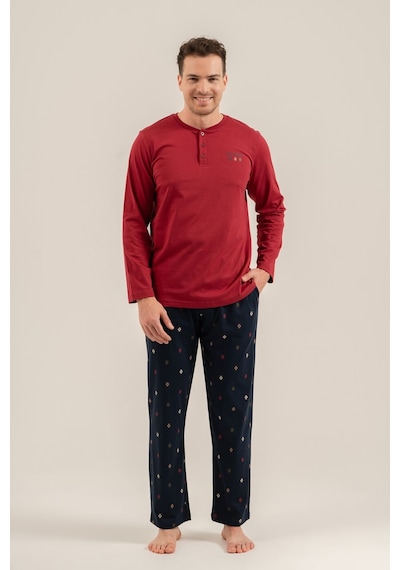 Arnetta Erkek Just Breathe Bordo Uzun Kol Pijama Takım Ar3853-s-v2 Ar3853-s-v2