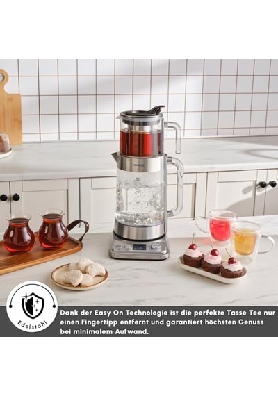 Refika'dan Xl Cam Çay Makinesi Chrome