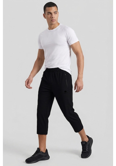 Tommylife Tommy Life Siyah Bağcıklı Standart Kalıp Fermuar Cepli Aktif Spor Erkek Kapri - 83096 Siyah