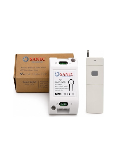 Akıllı Wifi + Rf 433mhz Tek Kanallı 10a Röle Modülü - Ac 100-240v Uzun Menzil Rf Kumandalı Set Tuya, Alexa, Google Asistan Destekli