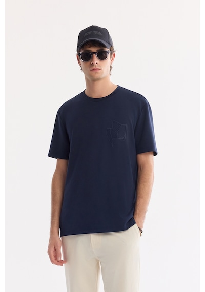 Avva Erkek Lacivert Bisiklet Yaka Enjeksiyon Baskılı Bi-stretch İnterlok Regular Fit T-shirt A61y1136 Avva Erkek Lacivert Bisiklet Yaka Enjeksiyon Baskılı Bi-stretch İnterlok Regular Fit T-shirt A61y1136