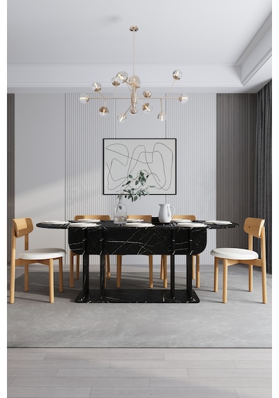 Modern 8 Kişilik Mutfak Yemek Masası Ve Sandalye %100 Mdf Mutfak Yemek Odası Masası Takımı Ymt08 Royal Mermer Modern 8 Kişilik Mutfak Yemek Masası Ve Sandalye %100 Mdf Mutfak Yemek Odası Masası Takımı Ymt08 Royal Mermer