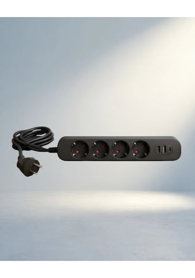 Akım Korumalı Çoklu Priz 4 Priz 3 Usb Girişli