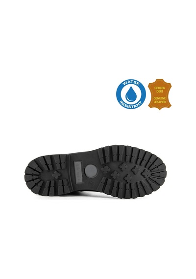 Hush Puppies Empresa 725039 Gerçek Deri, Anatomik, Waterresist Kadın Bot Siyah Siyah