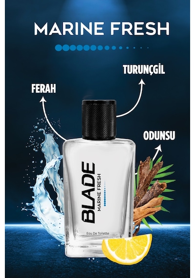 Blade Marine Fresh Erkek Parfüm EDT 70 ML + Marine Fresh Erkek Sprey Deodorant 3 x 150 ML