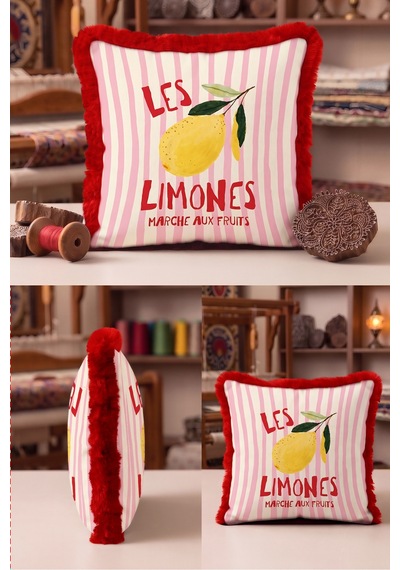 Limon Çizgili Akdeniz Saçaklı Yastık Kılıfı - Meyve Retro Pembe Sarı Kırmızı Püsküllü Kırlent Kılıfı Serin Düş Opal Limon Çizgili Akdeniz Saçaklı Yastık Kılıfı - Meyve Retro Pembe Sarı Kırmızı Püsküllü Kırlent Kılıfı Serin Düş Opal