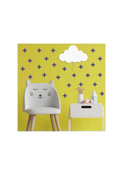 Lacivert Renkte Artı Şeklinde Duvar Sticker Seti 125 Adet - 5cm