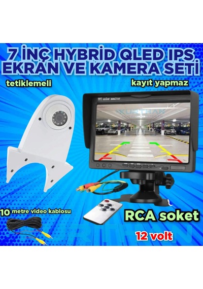 7'' Qled Ips Ekran Ve Beyaz Tepe Kamera Panelvan Uyumlu 12v