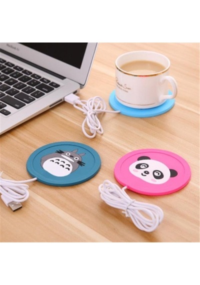 Usb Silikon Bardak Altı Isıtıcı Beyaz - Şeffaf