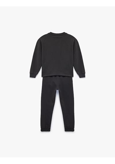 Koton Üç İplik Baskılı Uzun Kollu Bisiklet Yaka Sweatshirt Eşofman Takımı - 2'li Set Antrasit 6skg10279ak Antrasit Koton Üç İplik Baskılı Uzun Kollu Bisiklet Yaka Sweatshirt Eşofman Takımı - 2'li Set Antrasit 6skg10279ak Antrasit