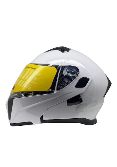 Kask Evo Marka Vizörlü Çeneden Açılır Açık Beyaz