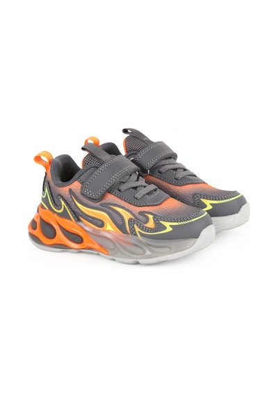 Pepino Erkek Çocuk Spor Ayakkabı Alev Desenli Cırt Cırtlı Esnek Lastik Bağcıklı Hafif Işıklı Taban Sneaker 2226 Füme-turuncu Pepino Erkek Çocuk Spor Ayakkabı Alev Desenli Cırt Cırtlı Esnek Lastik Bağcıklı Hafif Işıklı Taban Sneaker 2226 Füme-turuncu