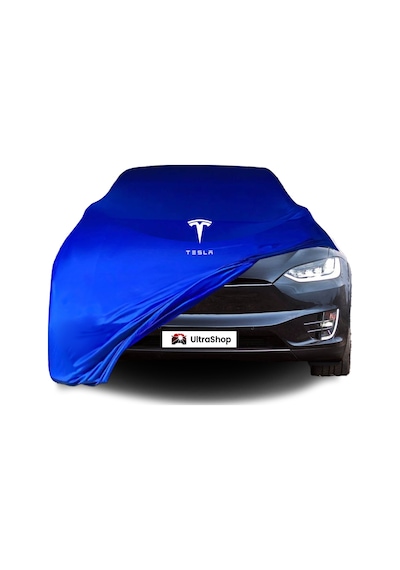 Tesla Model X 2015-2021 Araba Brandası Mavi Kumaş Penye Toz Geçirmez Oto Garaj Branda