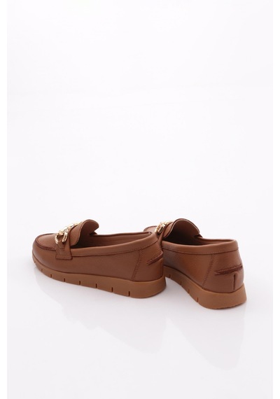 Dgn 5604-2 Kadin Aksesuarli Loafer Ayakkabi Taba Floater