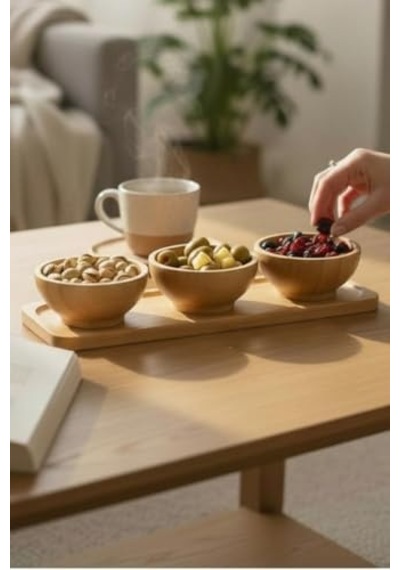 4 Parça Bambu Sosluk, Çerezlik, Kahvaltılık