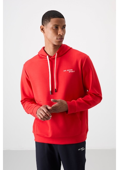 Tommy Life Fiesta - Lacivert Pamuklu Kalın Yumuşak Dokulu Comfort Fit Nakışlı Erkek Eşofman Takım - 85255 Kırmızı - Lacivert