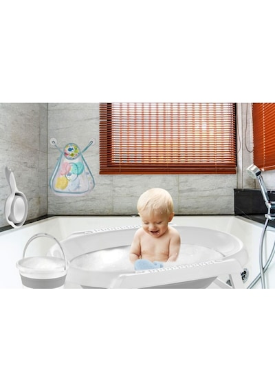 Babyjem Katlanır Banyo Seti - Mavi Fileli
